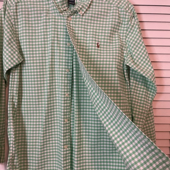 Ralph Lauren button down Oxford long sleeve checkered shirt size 14-16 - Picture 4 of 8